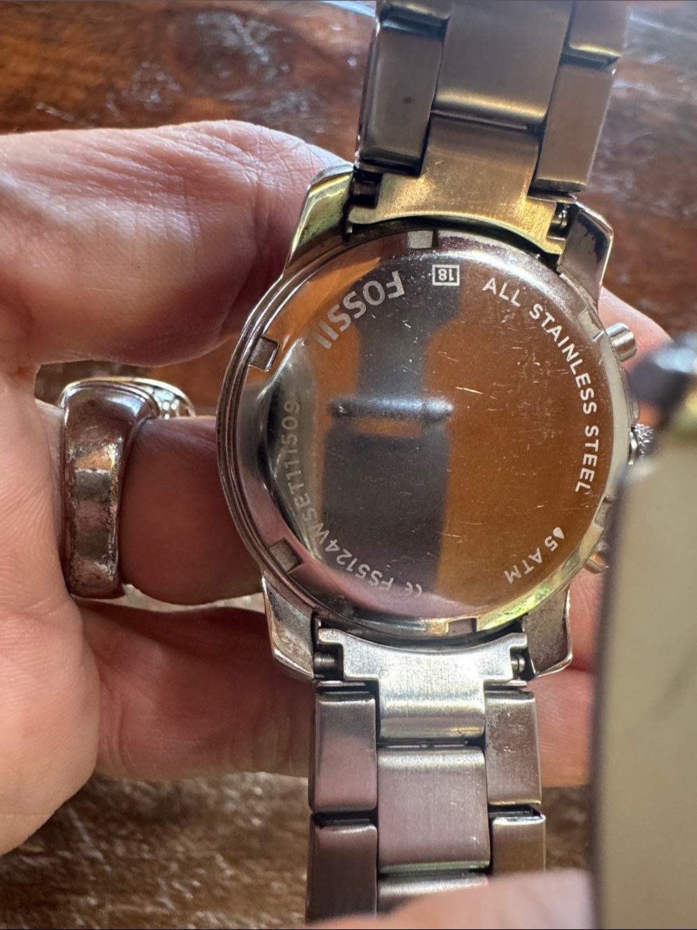 Fossil Silver Bracelet Watch with White Dial and Rose Gold Accents - Picture 6 of 9